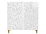 Sideboard High Gloss White 66 x 34.5 x 90 cm Engineered Wood 895049