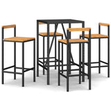 Garden Bar Set Black PE rattan Medium Footrest Garden Bar Set 3187691