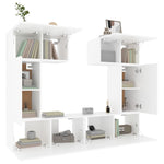 6 Piece TV Cabinet Set White Engineered Wood 3114454