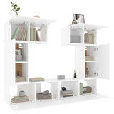 6 Piece TV Cabinet Set White Engineered Wood 3114454