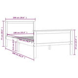 Bed Frame Honey Brown Solid pine wood, plywood Single Bed 322189