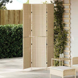 Room Divider Folding Manual Beige 146 x 200 cm Poly Rattan 42003678