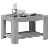 ZNTS Coffee Table with LED Concrete Grey 73x53x45 cm Engineered Wood 847549