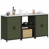 Kitchen Storage Set HATTEM 3 pcs Olive Green Cold-rolled Steel 3392697