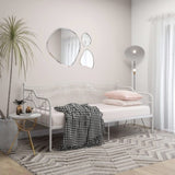 Sofa Bed Frame White Powder-Coated Metal 90x200 cm 324762