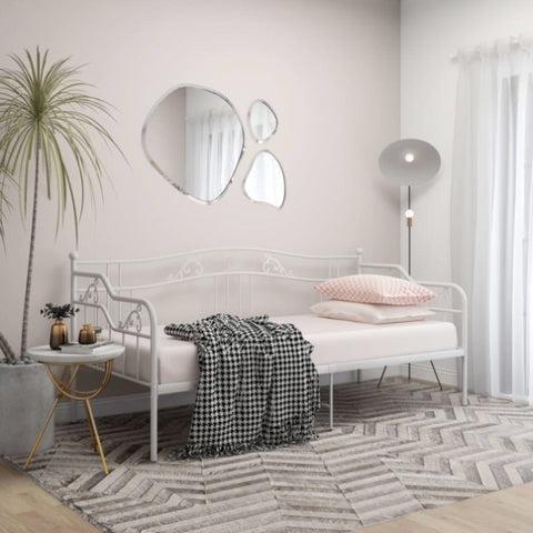 ZNTS Sofa Bed Frame without Mattress White Metal 90x200 cm 324762