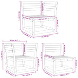 Garden Sofa Set Natural wood Solid Pine Wood 3216995