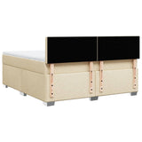 Box Spring Bed with Mattress Cream 180x200 cm Fabric 3285986