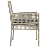 Garden Chair 2 pcs Light Grey 55 x 53 x 85 cm Poly Rattan 42003450