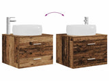 Bathroom Furniture Set 5 pcs Old Wood Engineered Wood and Glass 3407037
