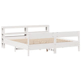 Bed Frame without Mattress White 200x200 cm Solid Wood Pine 3306175
