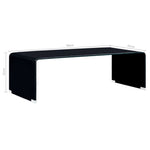 ZNTS Coffee Table Black 98x45x31 cm Tempered Glass 284729
