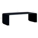 ZNTS Coffee Table Black 98x45x31 cm Tempered Glass 284729