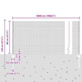 Welded Wire Fence with Posts 50 x 0.8 m PVC-Coated Steel Green 3336512