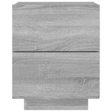 Bedside Cabinet with LED Lights Grey Sonoma Engineered Wood 836745
