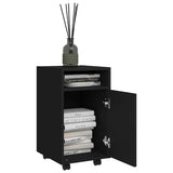803048 Side Cabinet with Wheels Black 33x38x60 cm Engineered Wood
