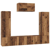 TV Cabinet Set Wall-mounted 7 pcs Old Wood Engineered Wood 3393135