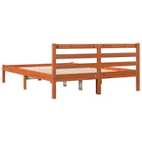 Bed Frame without Mattress Wax Brown 135x190 cm Double Solid Wood Pine 844140