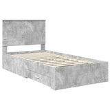 Bed Frame Concrete Grey 100 x 200 cm Engineered Wood 3411344