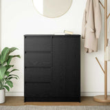 Sideboard with Drawers Black Oak 71x35x84 cm Engineered Wood 861581