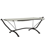 Outdoor Lounge Bed with Canopy Cream Steel and Oxford Fabric 317601