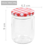 Glass Jam Jars with White and Red Lid 48 pcs 230 ml 50798