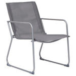4 Piece Garden Lounge Set Fabric & Steel Grey 44351