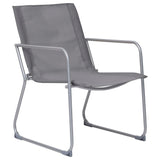 4 Piece Garden Lounge Set Fabric & Steel Grey 44351