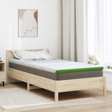 Mattress Topper White and Green 100 x 200 x 6 cm Jaquard Fabric 4106158