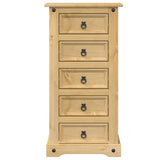 ZNTS Bedside Cabinet Corona 53x39x103 cm Solid Wood Pine 4005661