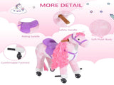 Plush Walking Horse Ride On Toy with Wheels and Realistic Sounds Rocking Horse for Girls Boys 2 T3398P422156