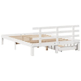 Bed Frame with Drawers without Mattress White 135x190 cm Double 3302001