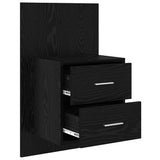 Wall-mounted Bedside Cabinet with Drawer 2 pcs Black Oak 880488