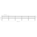 ZNTS Garden Fence with Spear Top Steel 8.5x0.8 m Black 277606