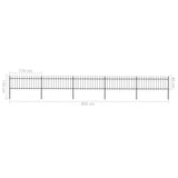ZNTS Garden Fence with Spear Top Steel 8.5x0.8 m Black 277606