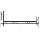 Bed Frame Black Powder-Coated Steel 107x203 cm Metal Bed Frame 355575