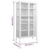 Display Cabinet White 90x40x180 cm Steel and Tempered Glass 336080