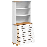 Hutch ASKIM White 91 x 40 x 200.5 cm Solid Pine Wood 3334641