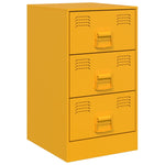 ZNTS Bedside Cabinets 2 pcs Mustard Yellow 34.5x39x62 cm Steel 841782