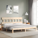 Bed Frame without Mattress Super King Size Solid Wood Pine 3193611