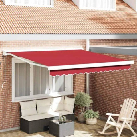 Retractable Awning Manual Red 300 x 250 cm Fabric, Metal 3330154