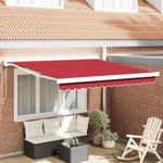 Retractable Awning Manual Red 350 x 250 cm Fabric, Metal 3330442