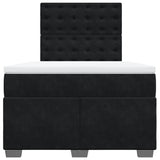 Box Spring Bed with Mattress Black 120x190 cm Small Double Velvet 3290872
