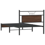 Bed Frame without Mattress Brown Oak 100x200 cm Engineered Wood 4106993