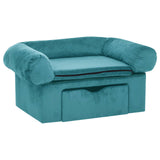 Dog Sofa with Storage Turquoise 75 x 50 x 38cm Plush 171083