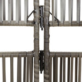 Room Divider 4 Panels Grey Poly Rattan 365378