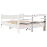 Bed Frame with Headboard White 120x200 cm Solid Wood Pine 3307048