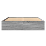 Bed Frame without Mattress Grey Sonoma 150x200 cm King Size Engineered Wood 3295651