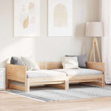Pull-out Day Bed Brown 203.5 x 184 x 56.5 cm Solid Pine Wood 834678