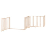 Dog Gate with Door Foldable 12 Panels 960 cm Poplar Wood 3155556